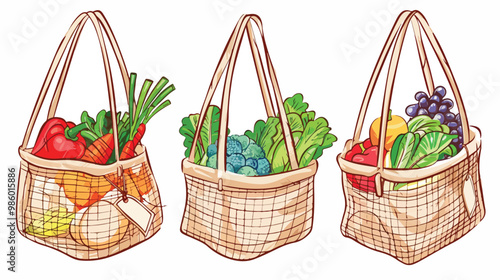 Grocery Shopping Cart with Supermarket Food Basket Eco-Friendly