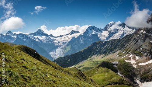 Swiss Alps Mountain Range Landscape