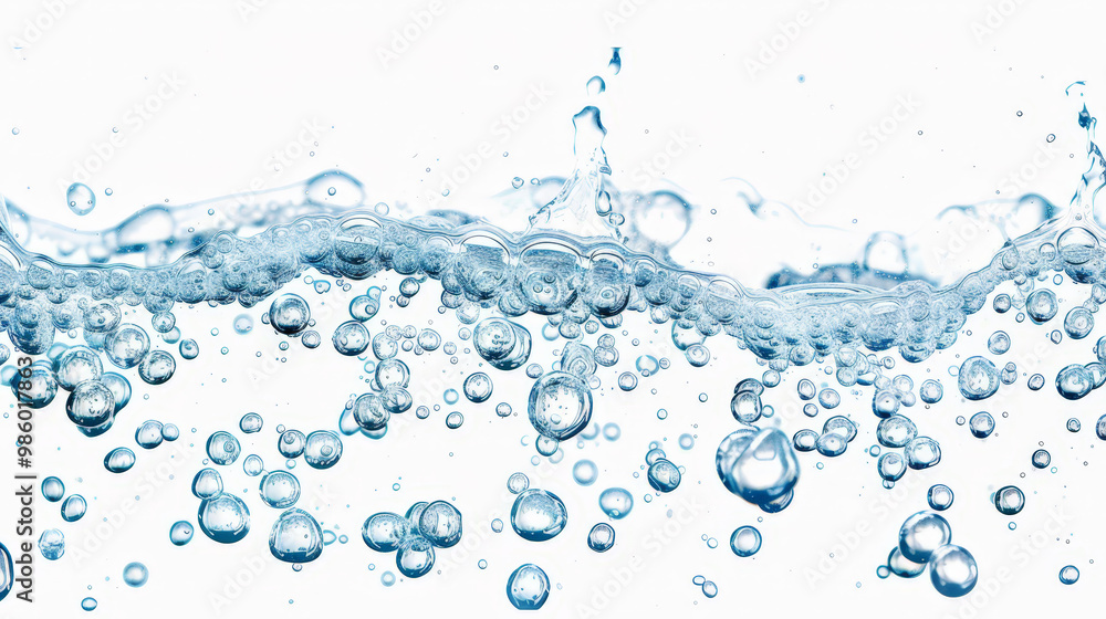 water splash bubbles isolated on white background water splash bubbles isolated on white background