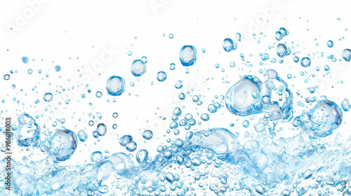 water splash bubbles isolated on white background