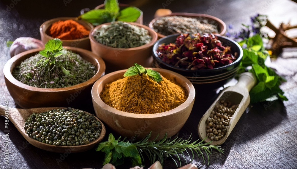 Various herbs and spices Various herbs and spices