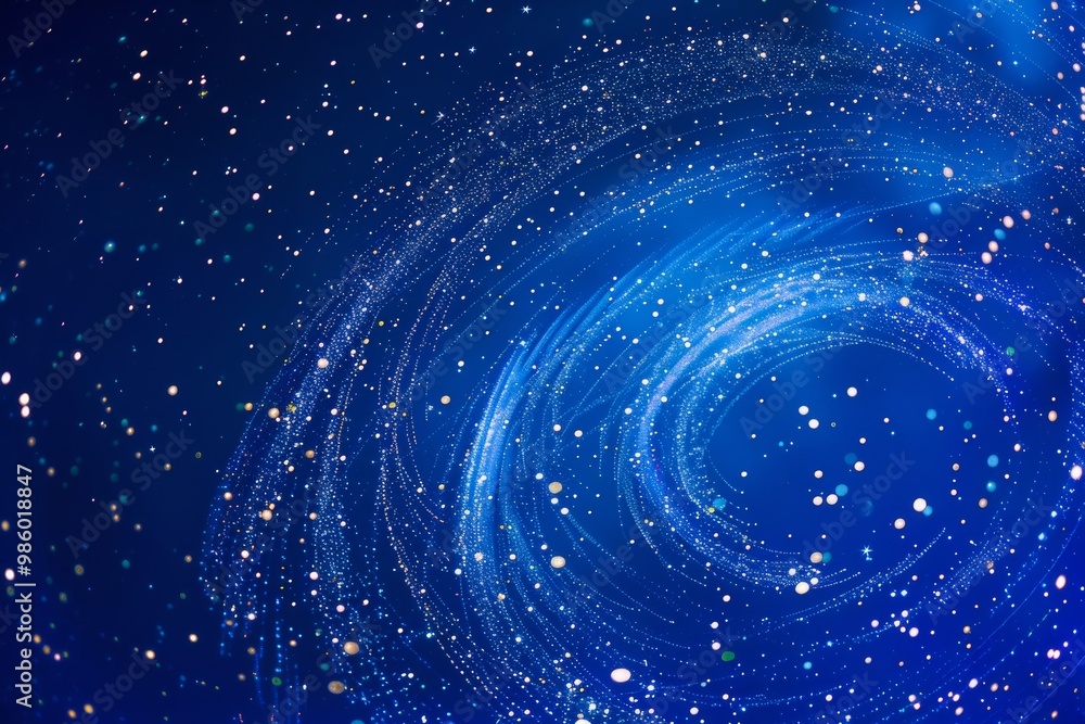 Cosmic swirl in deep blue space Cosmic swirl in deep blue space