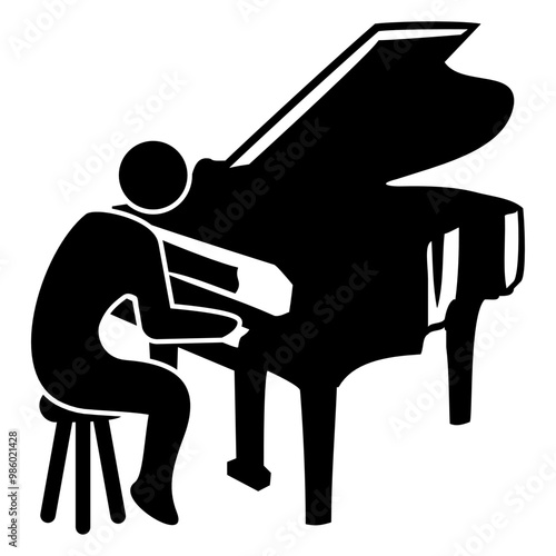 Silhouette Love Great Piano Music Life Play Pianist Freak Keyboard Keys Classical Instrument Listening Party Fun Sound Club Dancing Bass Playing Band Hobby Dance Floor Lover