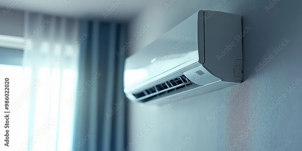 Air Conditioner Mounted on Wall in Room Air Conditioner Mounted on Wall in Room