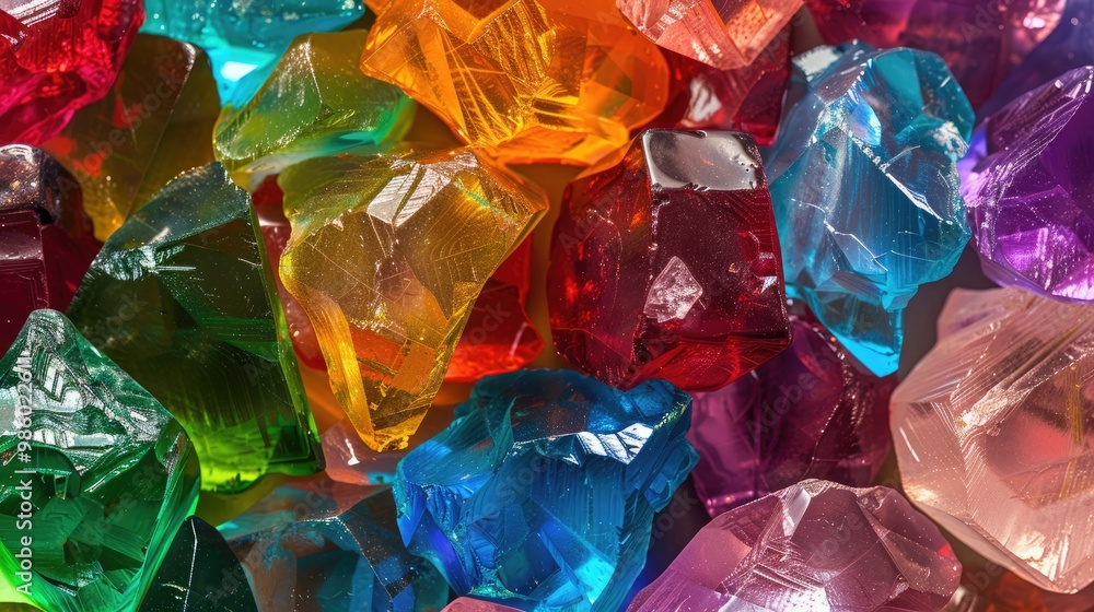 Vibrant, polished stones of various shapes and colors arranged on a flat surface. Close-up shot. Concept of natural beauty, geology, and collection. Vibrant, polished stones of various shapes and colors arranged on a flat surface. Close-up shot. Concept of natural beauty, geology, and collection.