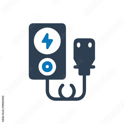 Electricity Vector Icon, Plug / power cord icon, Lightning bolt icon