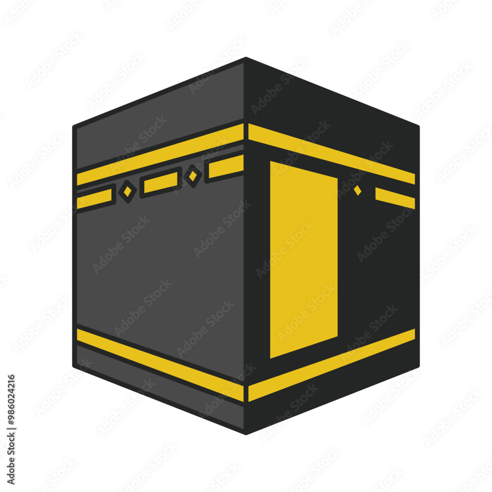 Kaaba or Ka'bah isometric vector icon design template Kaaba or Ka'bah isometric vector icon design template