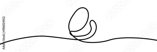 Ester egg line art style. Continuous one line drawing of Easter egg. Happy Easter concept. Egg line art, Vector illustration. 