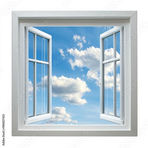 cloud window isolated on white background