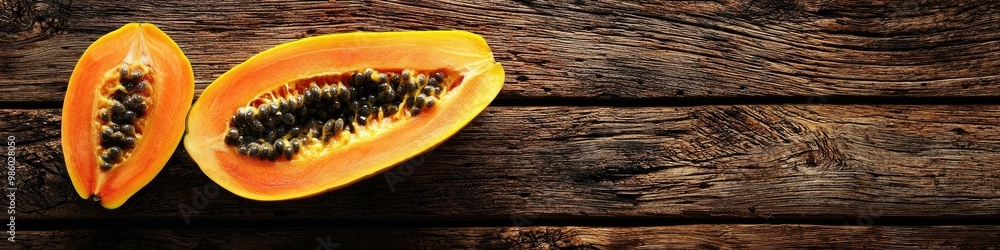 papaya fruit on a wooden background. Selective focus papaya fruit on a wooden background. Selective focus