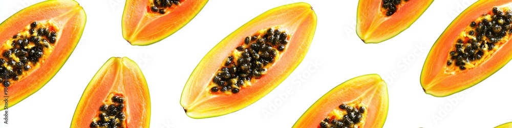 papaya fruit on a white background. Selective focus papaya fruit on a white background. Selective focus