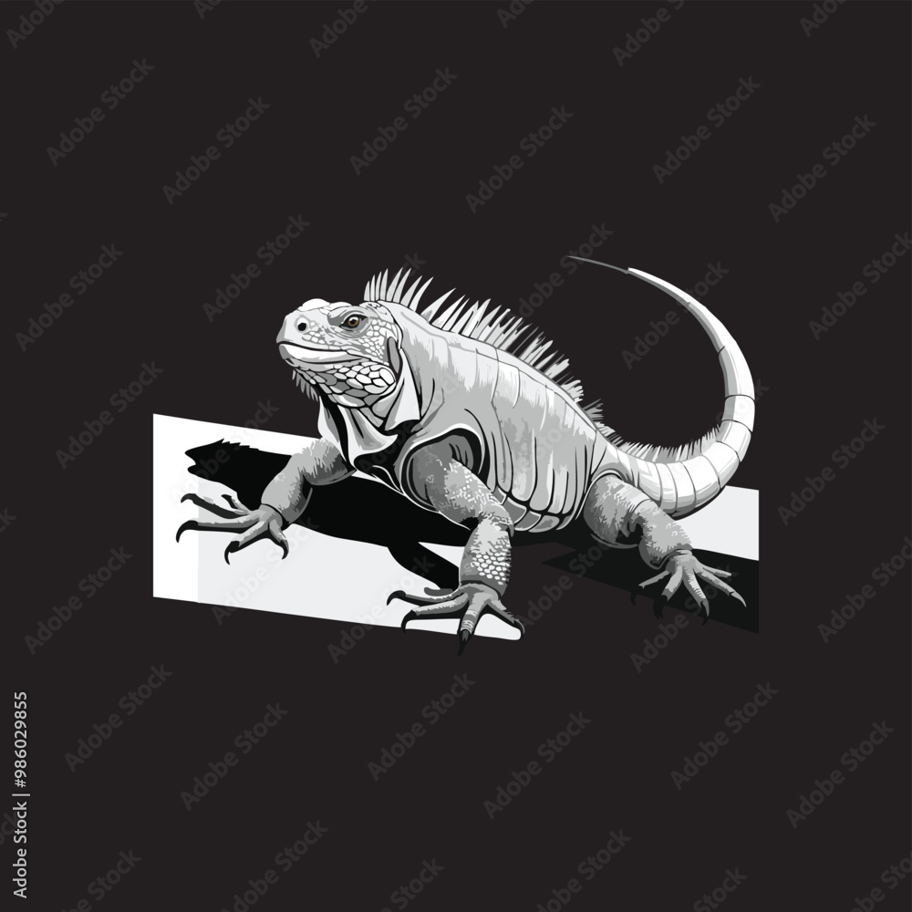 Obraz premium Iguana mascot illustration logo concept design