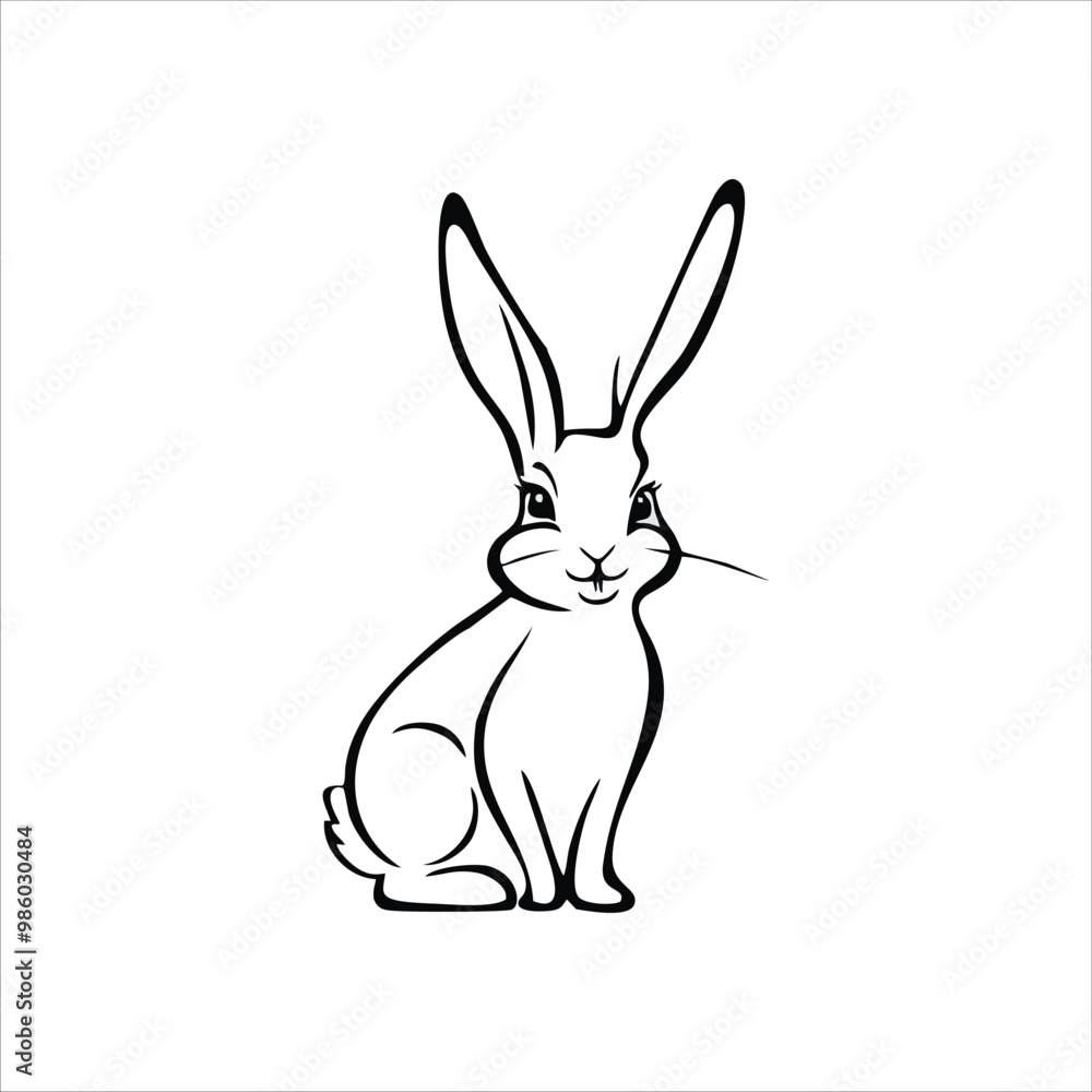 Rabbit mascot illustration logo concept design Rabbit mascot illustration logo concept design
