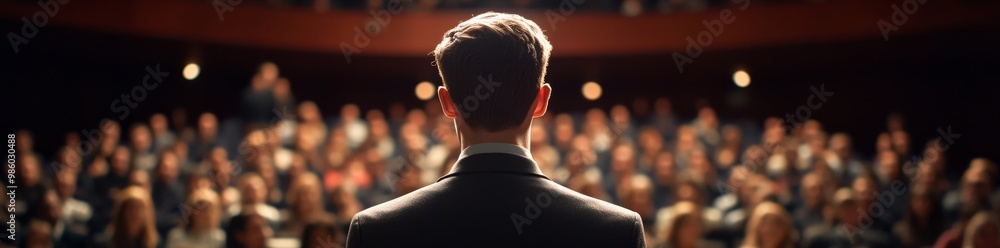 speaker speech in front of the audience people listeners speaker speech in front of the audience people listeners