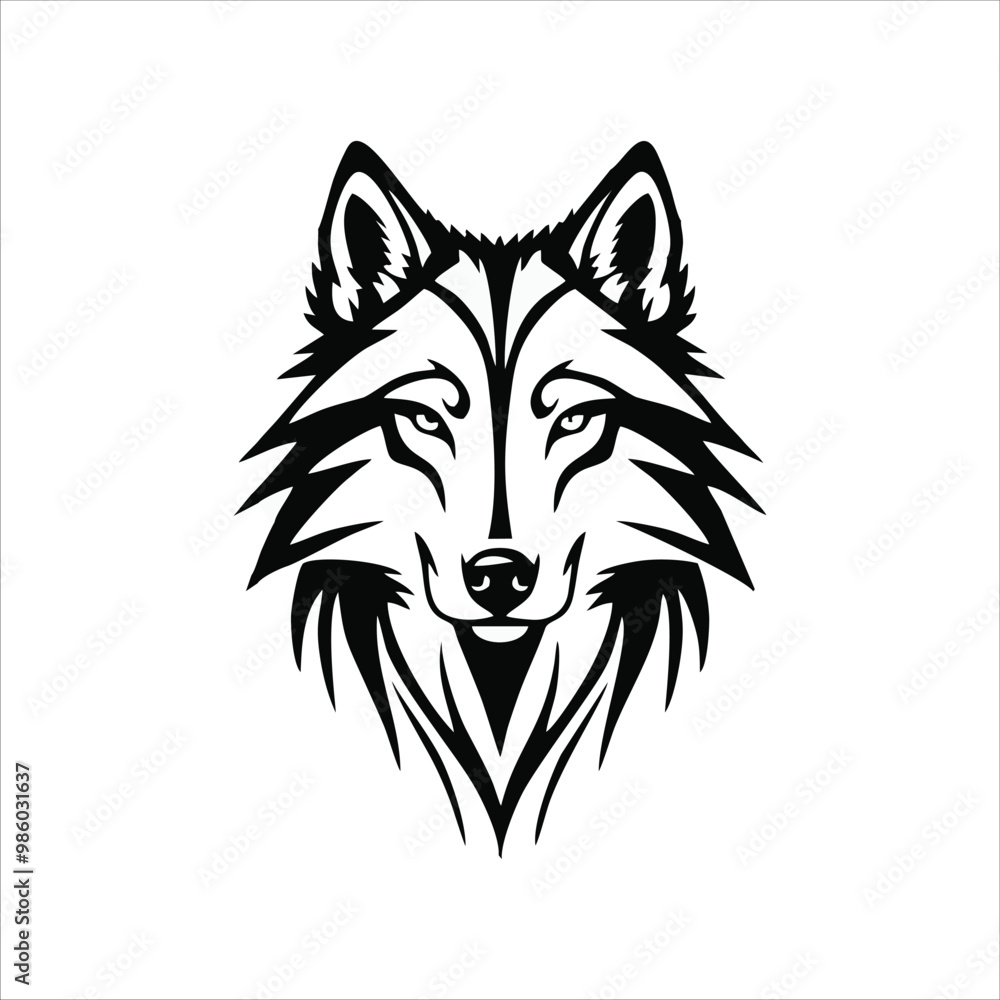 Fototapeta premium wolf head mascot illustration logo concept design