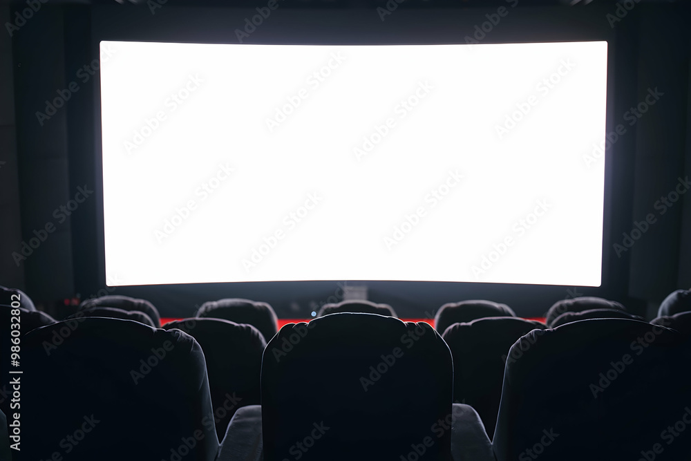 Obraz premium Empty Movie Theater with Blank Screen