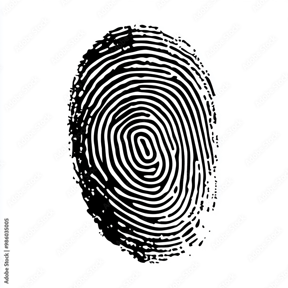 a fingerprint on a white background, in a simple black-and-white style a fingerprint on a white background, in a simple black-and-white style
