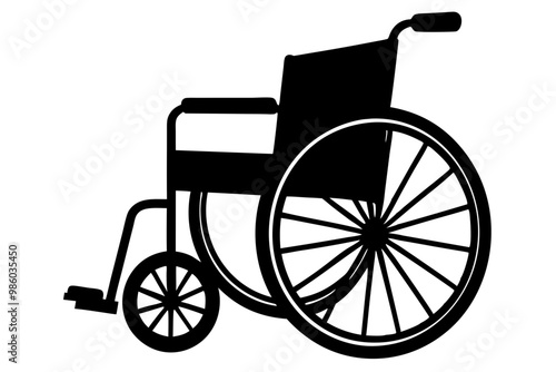 Black silhouette wheelchair on white background. vector illustration.