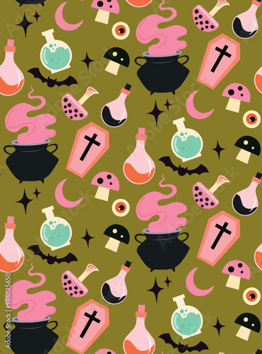 Halloween scary cute vactor pattern 