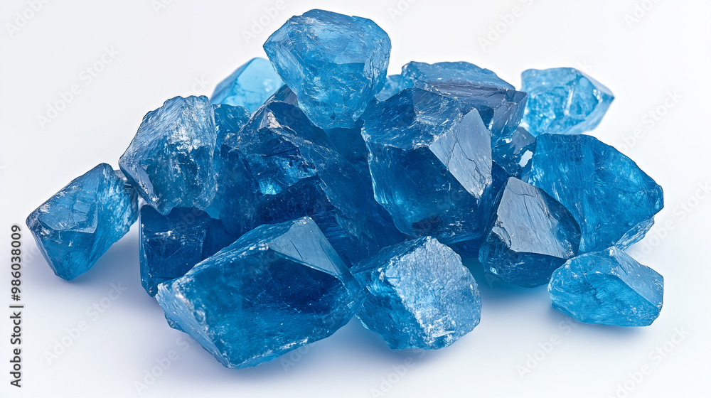 Glimmering Beauty: Pile of Rough Blue Topaz Gemstones Glimmering Beauty: Pile of Rough Blue Topaz Gemstones