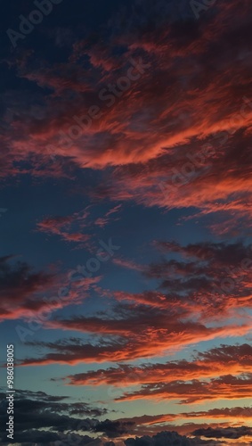 Scenic twilight clouds with beautiful colors, featuring copy space.