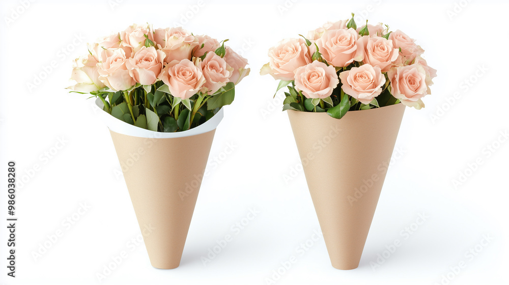 Charming Presentation: Two Paper Cone Packagings for Roses Charming Presentation: Two Paper Cone Packagings for Roses