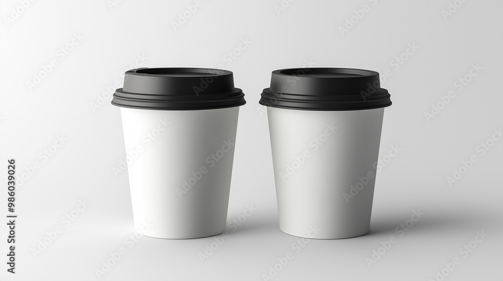 Minimalist Mock-Up: Black and White Paper Coffee Cup Design Minimalist Mock-Up: Black and White Paper Coffee Cup Design