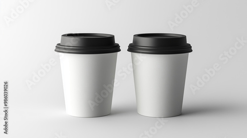 Minimalist Mock-Up: Black and White Paper Coffee Cup Design