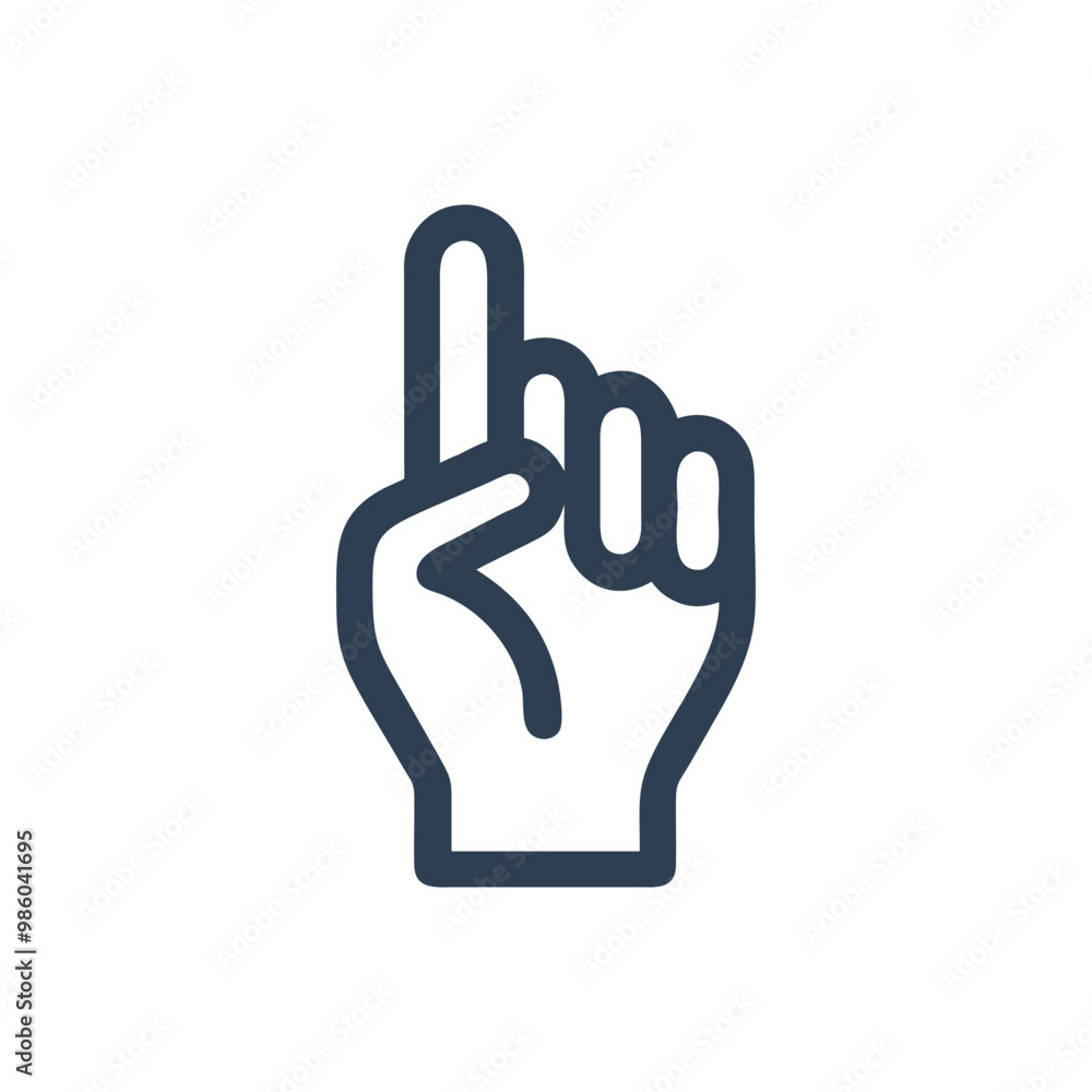 Number one icon, Hand showing number one symbol, Hand with one finger raised / pointing icon Number one icon, Hand showing number one symbol, Hand with one finger raised / pointing icon