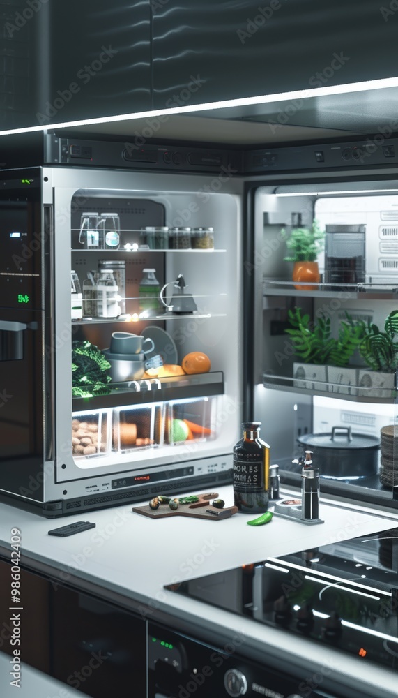 Smart Modern Kitchen with Energy Efficient Appliances and Automated Lighting for Sleek Home Design Smart Modern Kitchen with Energy Efficient Appliances and Automated Lighting for Sleek Home Design