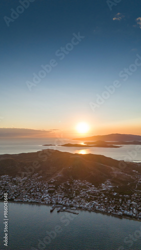 Aerial view of Avsa island, Turkey. Avsa Island view from sea in Turkey.