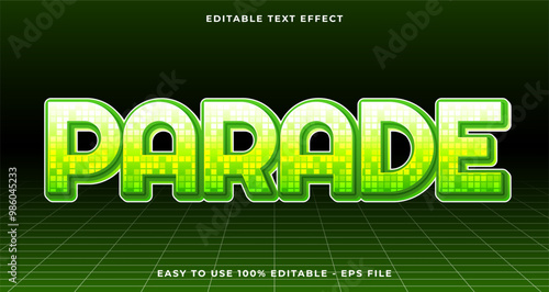 parade typography premium editable text effect, 3D glow text