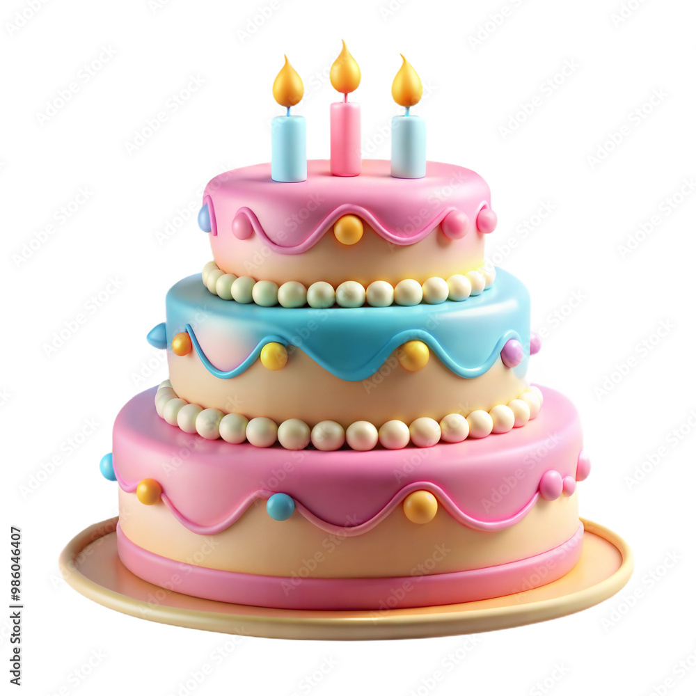 birthday cake cute 3d illustration birthday cake cute 3d illustration