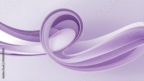 Graceful Fluid Patterns in Lavender and White