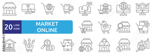 Market online icon set