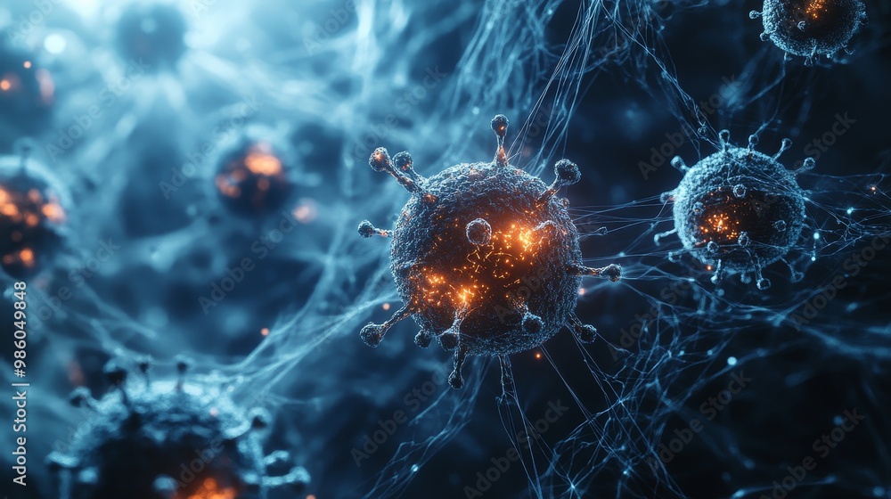 Digital Pandemic: Network Under Siege by Exponentially Growing Virus - 3D Rendered Visualization of Global Crisis Digital Pandemic: Network Under Siege by Exponentially Growing Virus - 3D Rendered Visualization of Global Crisis