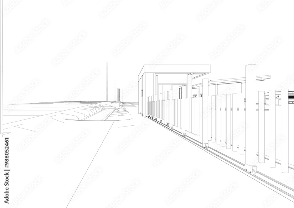 3D illustration of industrial project 3D illustration of industrial project