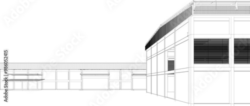 3D illustration of industrial project