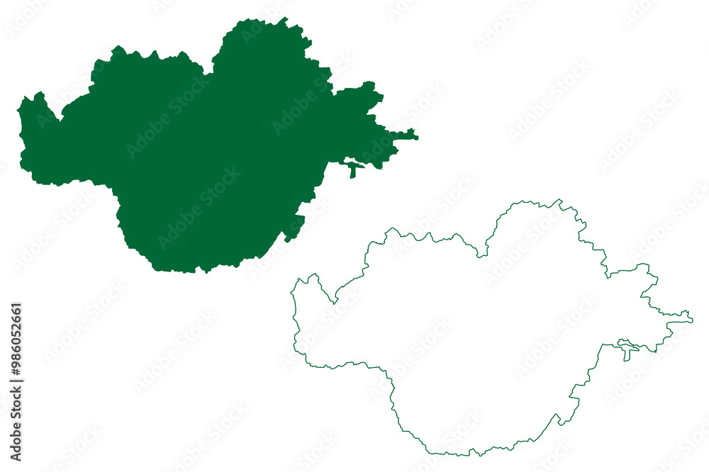 Fototapeta premium Nagaur district (Rajasthan State, Republic of India) map vector illustration, scribble sketch Nagaur map