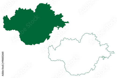 Nagaur district (Rajasthan State, Republic of India) map vector illustration, scribble sketch Nagaur map photo