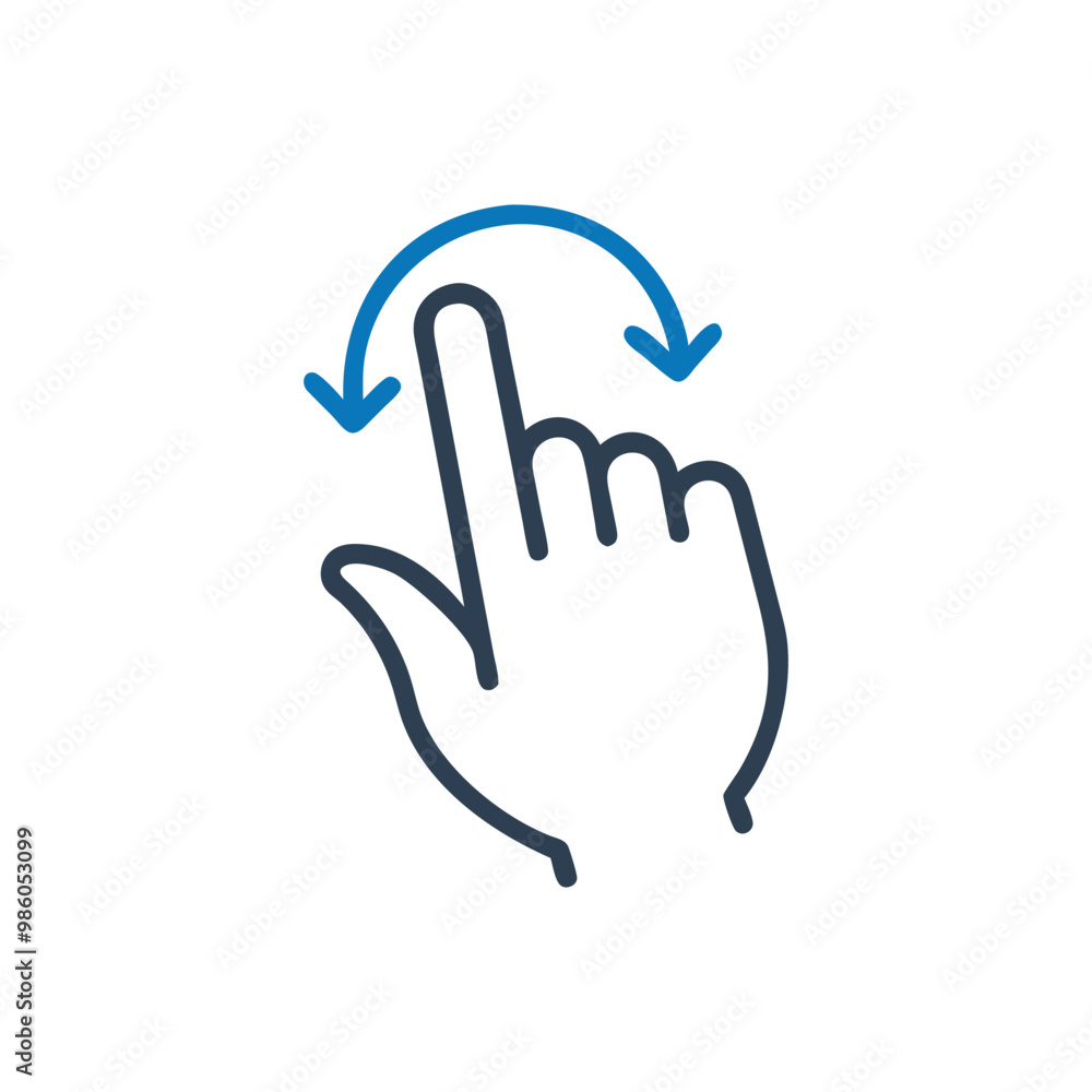 Obraz premium Hand Rotate Counter Clockwise Vector Icon, Hand Rotate Right Vector Icon