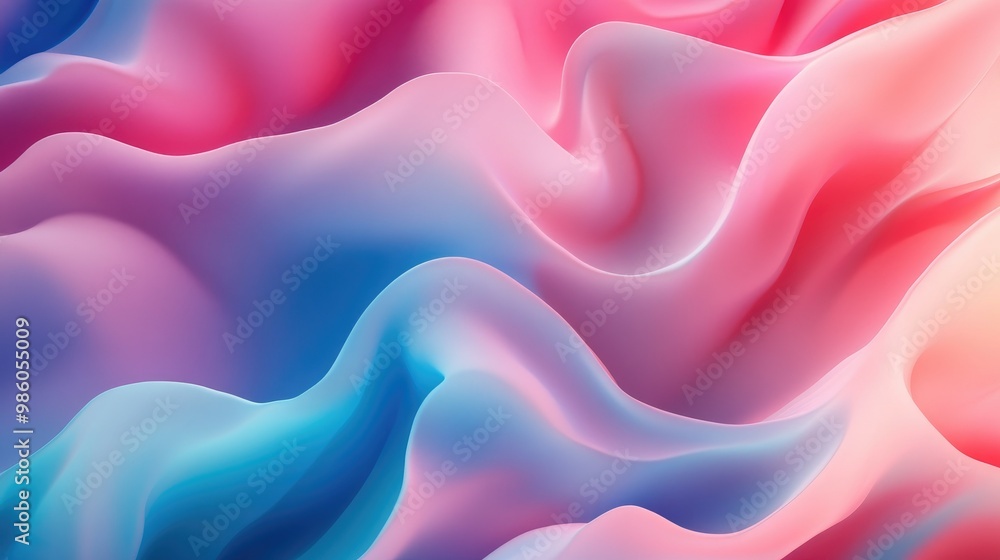 Fototapeta premium A vibrant abstract background in shades of pink and blue with soft, flowing shapes blending into one another. Colorful and eye-catching.