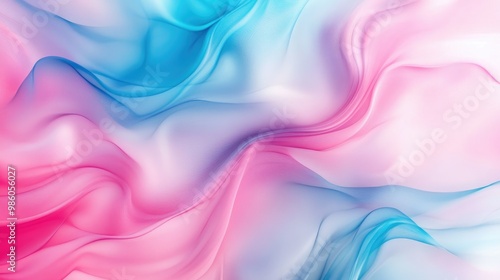 Abstract design with flowing pink and blue colors, creating a vibrant and modern background. Soft gradients and subtle shapes.