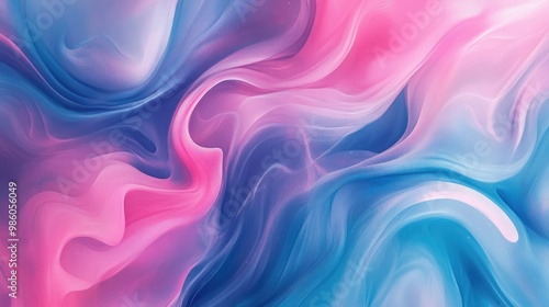 Wallpaper Mural Abstract design with flowing pink and blue colors, creating a vibrant and modern background. Soft gradients and subtle shapes. Torontodigital.ca