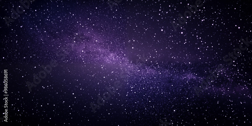 The Milky Way in space, a night sky full of stars. A night sky illuminated by stars, the bright Milky Way, and a soft purple glow. A beautiful space background with a starry sky and the vast universe.