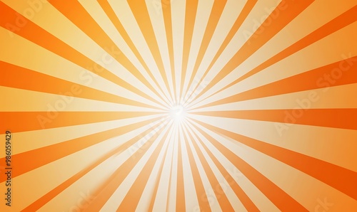 Vibrant sunburst orange background with rays of light radiating out from the center