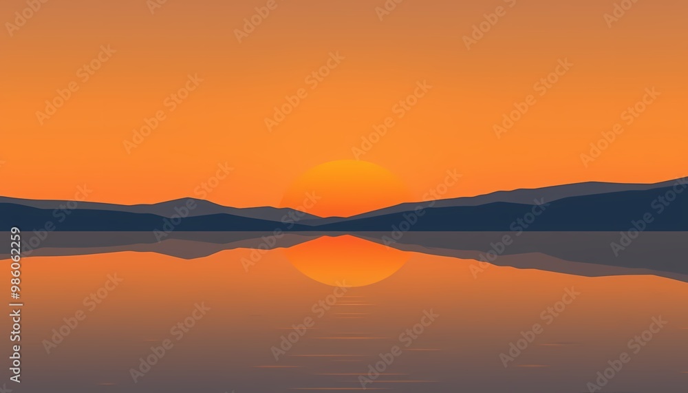 sunset over the lake sunset over the lake