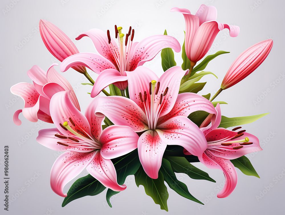 Fototapeta premium Gorgeous vibrant pink lily