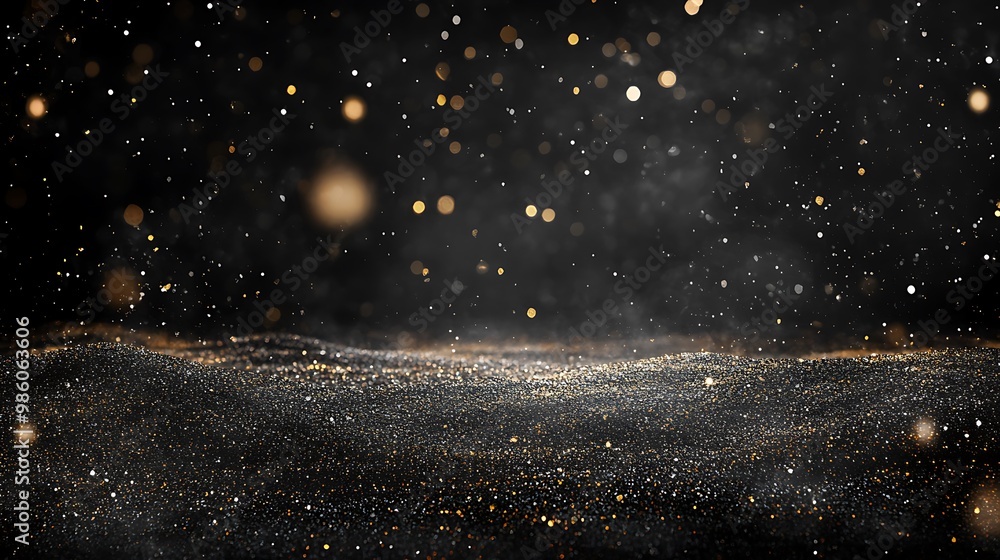 Obraz premium Abstract Background with Glitter and Bokeh Lights