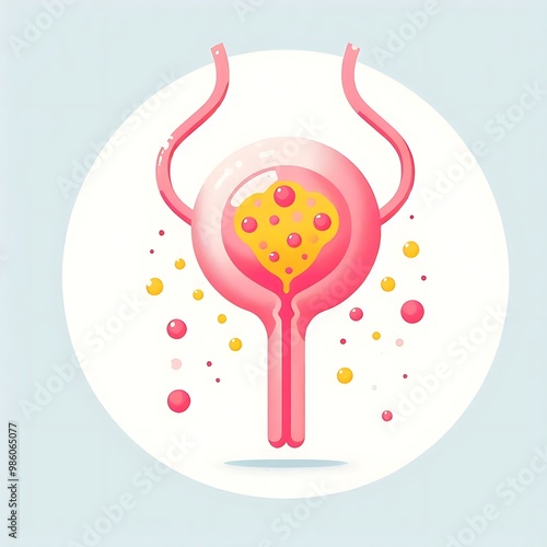 Bladder infection, flat illustration of human organs and systems, diseases, graphics for medical, hospitals, treatment posters, banners, flyers